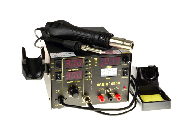 Oem Litavimo stotelė 5in1 WEP 853D su karštu oru Hotair 60W ir maitinimo šaltiniu 15V/1A