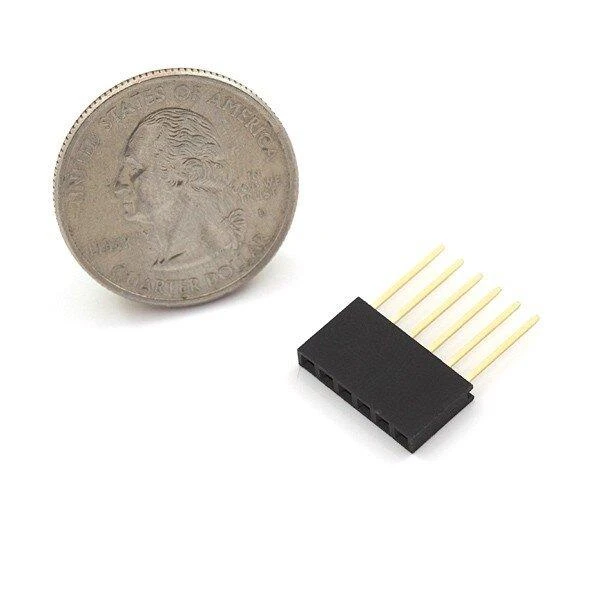 1x6 kontaktų lizdas 2.54mm su ilgais kaiščiais