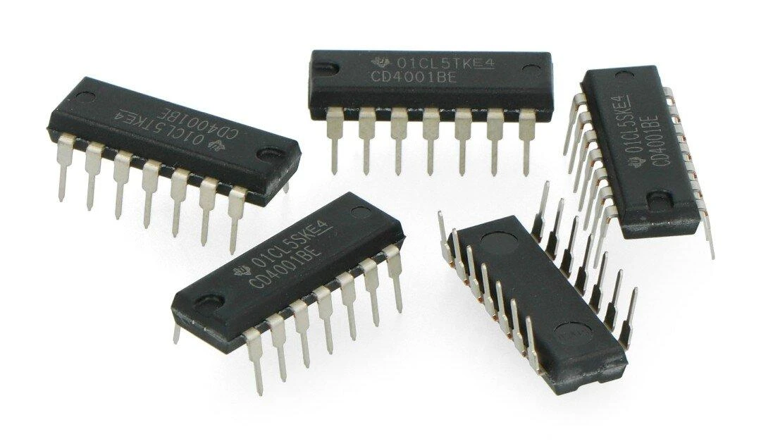 DIP-14 loginės mikroschemos CD4001BE, 5 vnt.