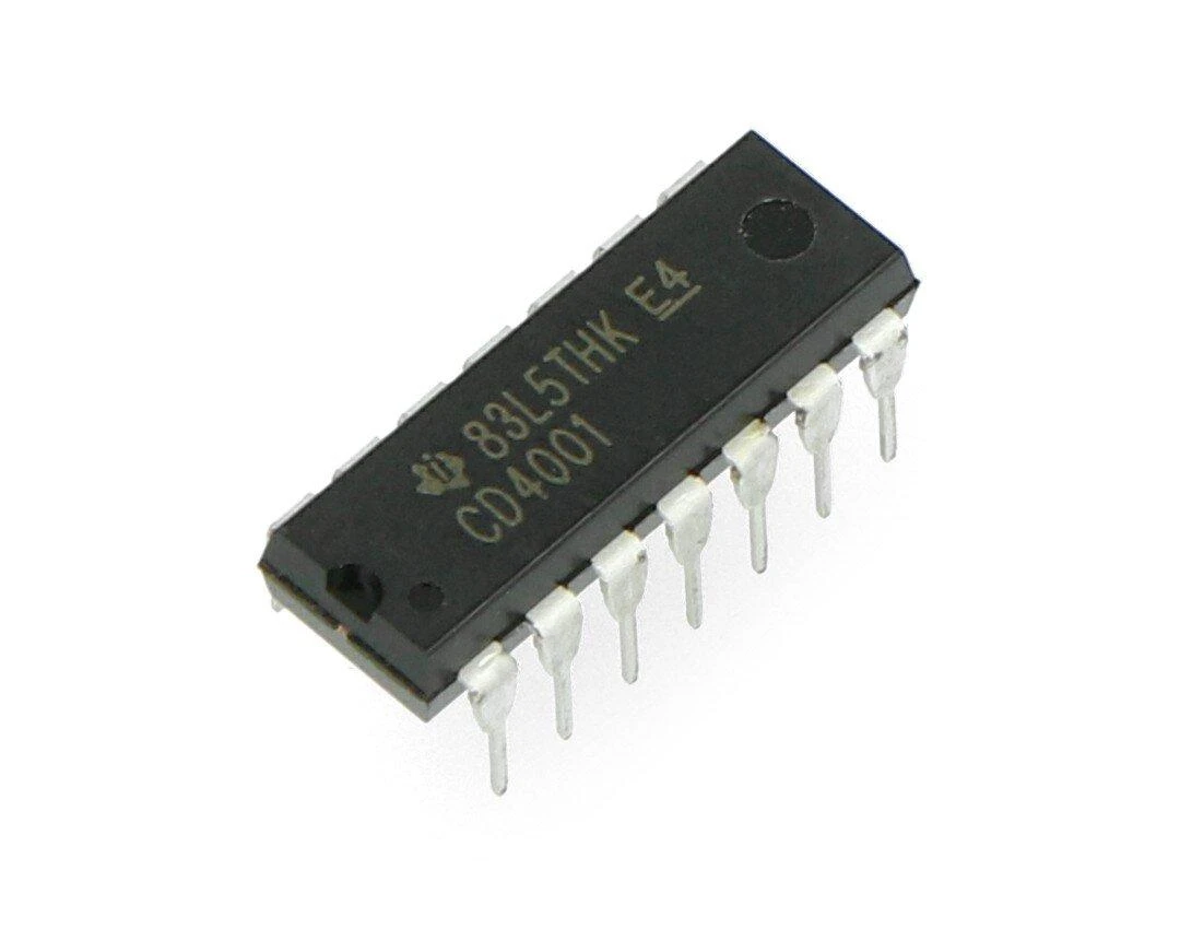 CD4001BP loginė mikroschema iš arti