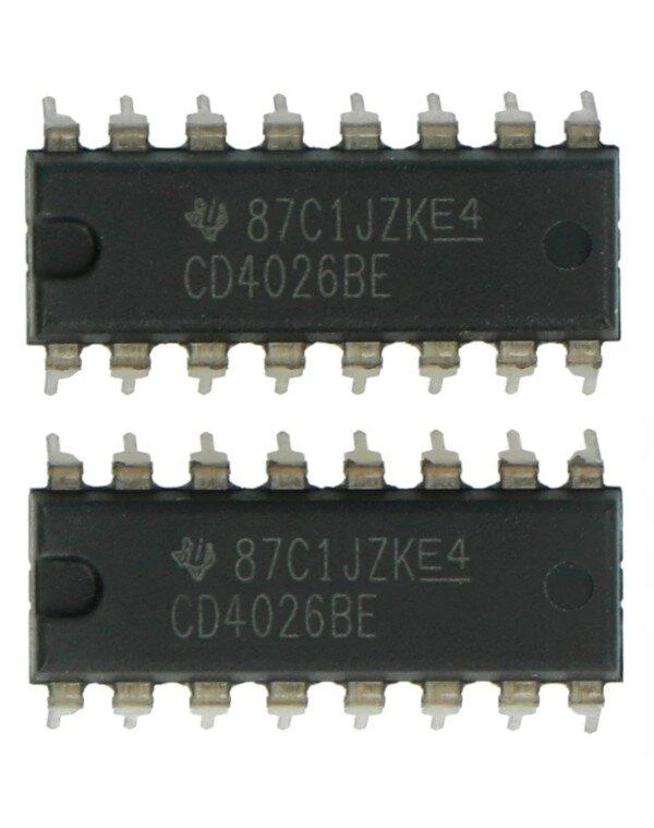 Oem Loginė sistema CD4026 - skaitmeninis skaitiklis 7 segmentų dekoderis THT - 2 vnt