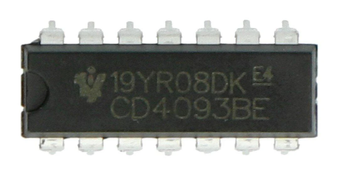 CD4093BE integrinė mikroschema iš viršaus