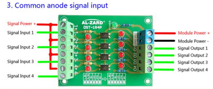 Oem Loginis įtampos keitiklis iš 24V į 5V PLC 4Bit