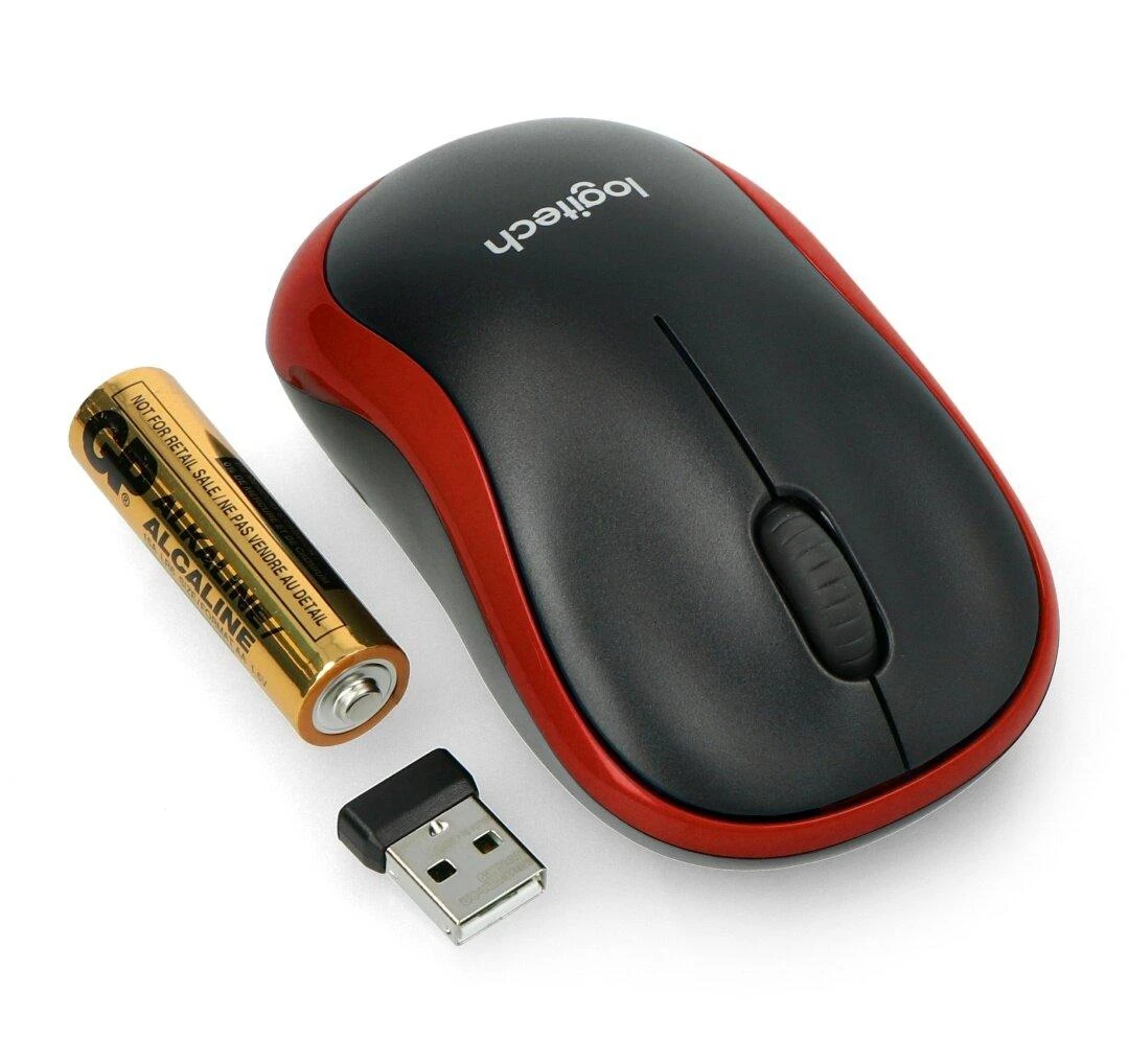Bevielė pelė Logitech M185. Raudona
