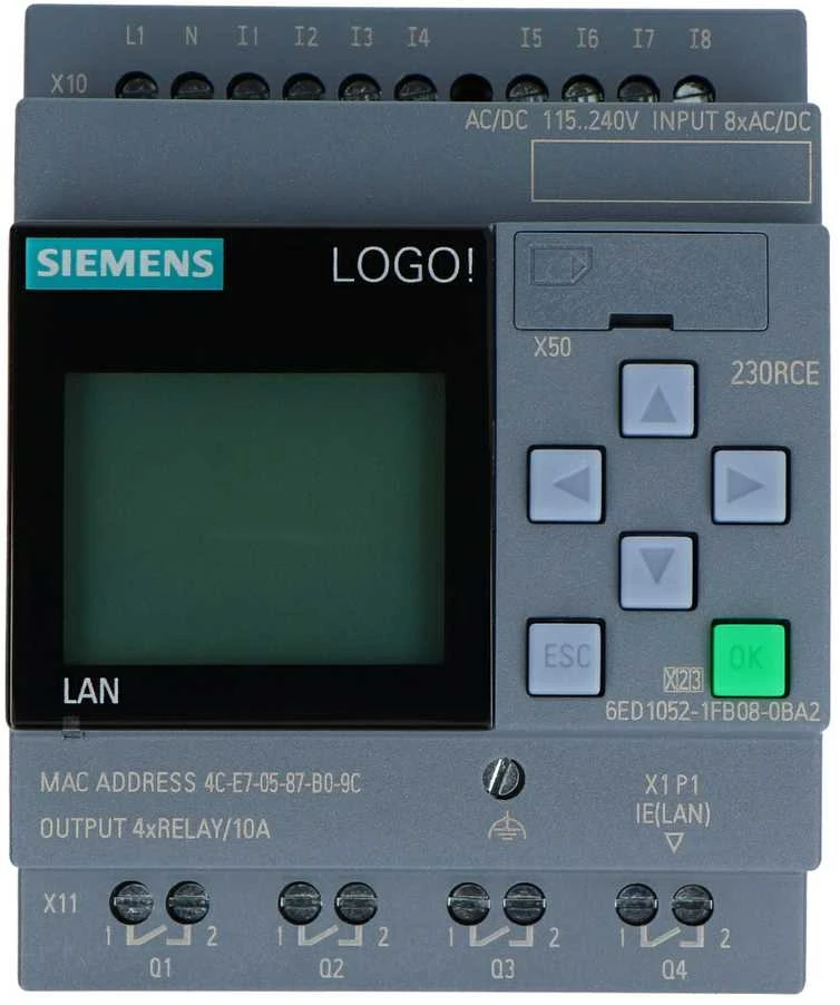 LOGOTIKAS! 230RCE – skaitmeninis įvesties/išvesties modulis su ekranu – Siemens 6ED1052-1FB08-0BA2