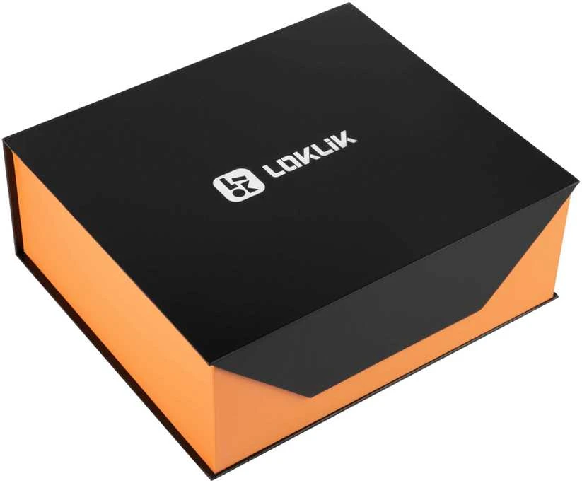 LOKLiK dėžutė juodu viršumi ir oranžiniais šonais