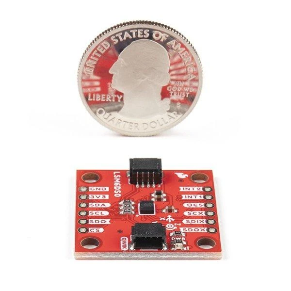 LSM6DSO, 3 ašių akselerometras ir I2C/SPI giroskopas, SparkFun SEN-18020