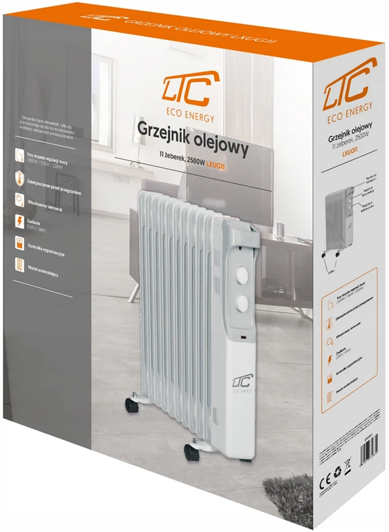 Šildytuvas Alyvos radiatorius 11 briaunų 2500W LTC LXUG11