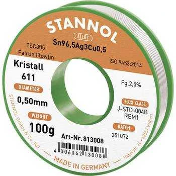 Lydmetalis Sn96.5Ag3Cu0.5 0.5mm 100g su fliusu Stannol