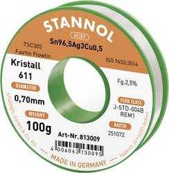 Lydmetalis Sn96.5Ag3Cu0.5 0.7mm 100g su fliusu Stannol