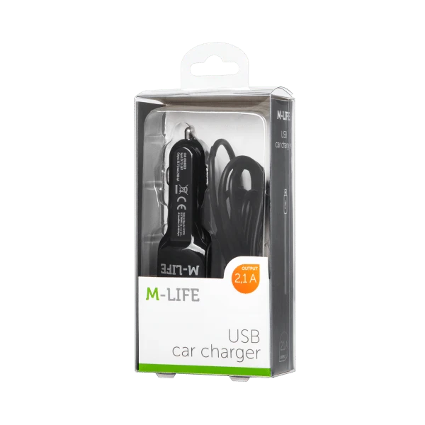 M-Life automobilinis įkroviklis Apple iPhone iPad + USB 2100 mA