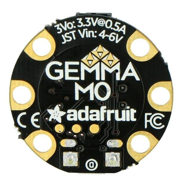 Adafruit Gemma M0 mikrovaldiklio paviršius iš viršaus