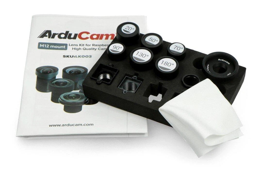 ArduCam M12 objektyvų rinkinys su adapteriais
