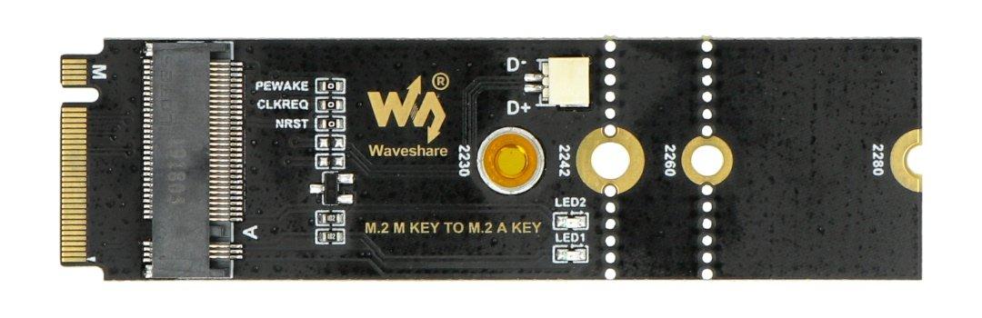 M.2 key M į A key adapteris su USB konvertavimu - PCIe įrenginiams - Waveshare 20315
