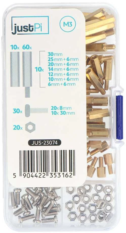 Grąžtas M3 varžtų ir tarpiklių komplektas - A rinkinys - 120 vnt, - justPi