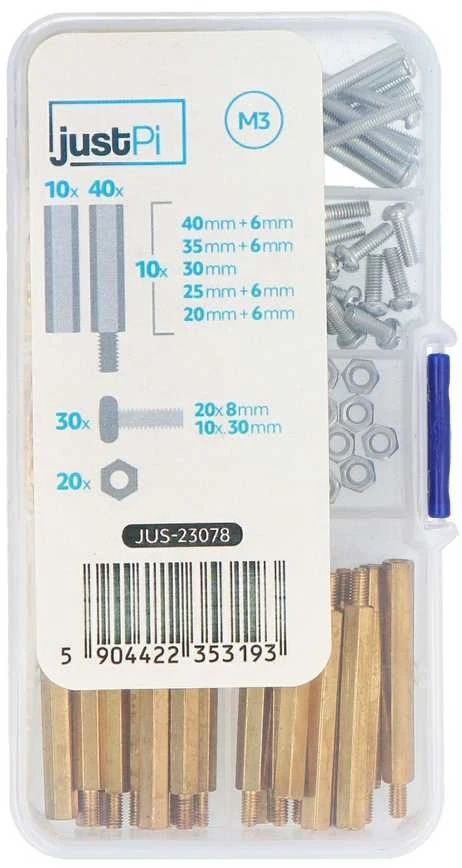 Grąžtas M3 varžtų ir tarpiklių rinkinys - Komplektas D - 100 vnt, - justPi