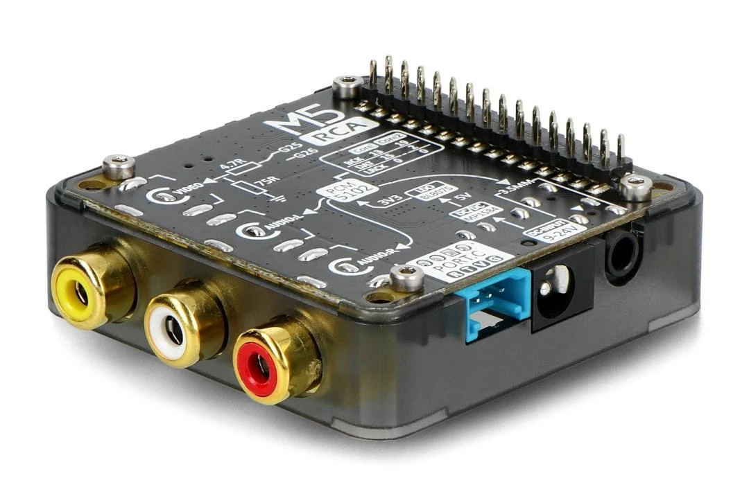 M5 RCA 13.2 - PCM5102 - kompozicinis garso ir vaizdo modulis - skirtas M5Stack kūrimo moduliams