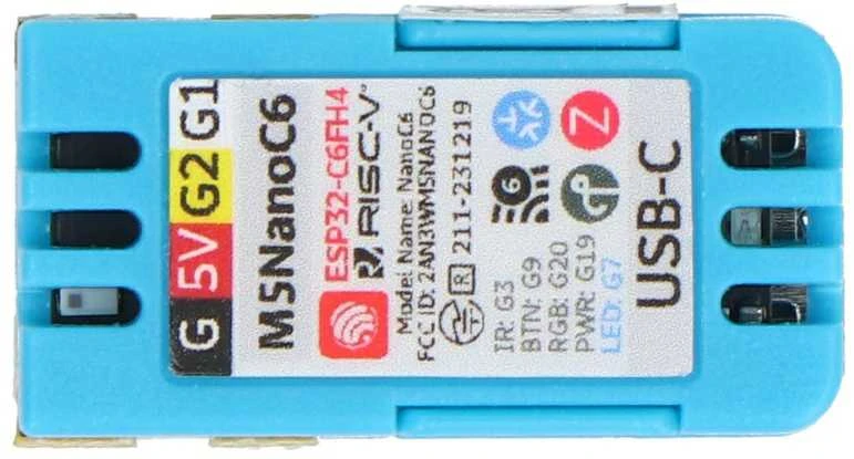 M5NanoC6 plokštė su techninių žymėjimų detale