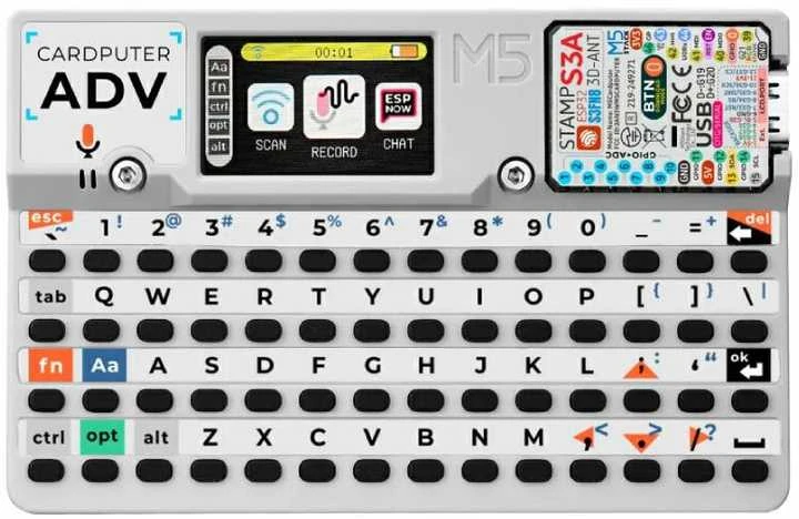 M5Stack Cardputer ADV su QWERTY klaviatūra ir ekranu