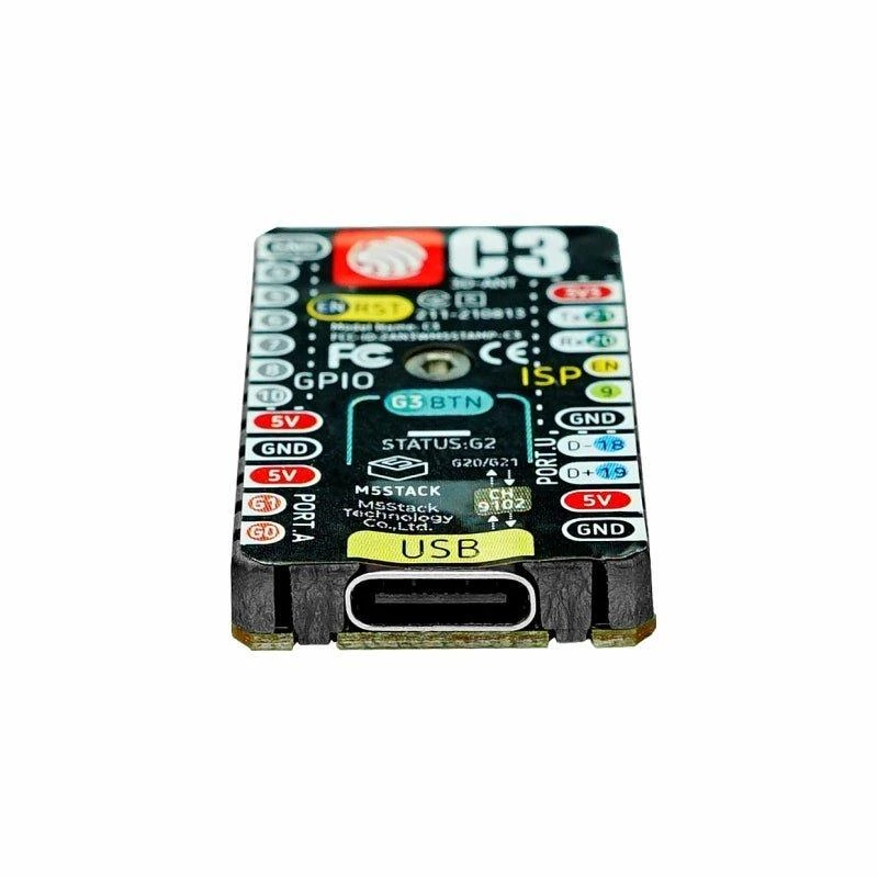 M5Stack M5Stamp C3 Mate su kaiščių juostomis