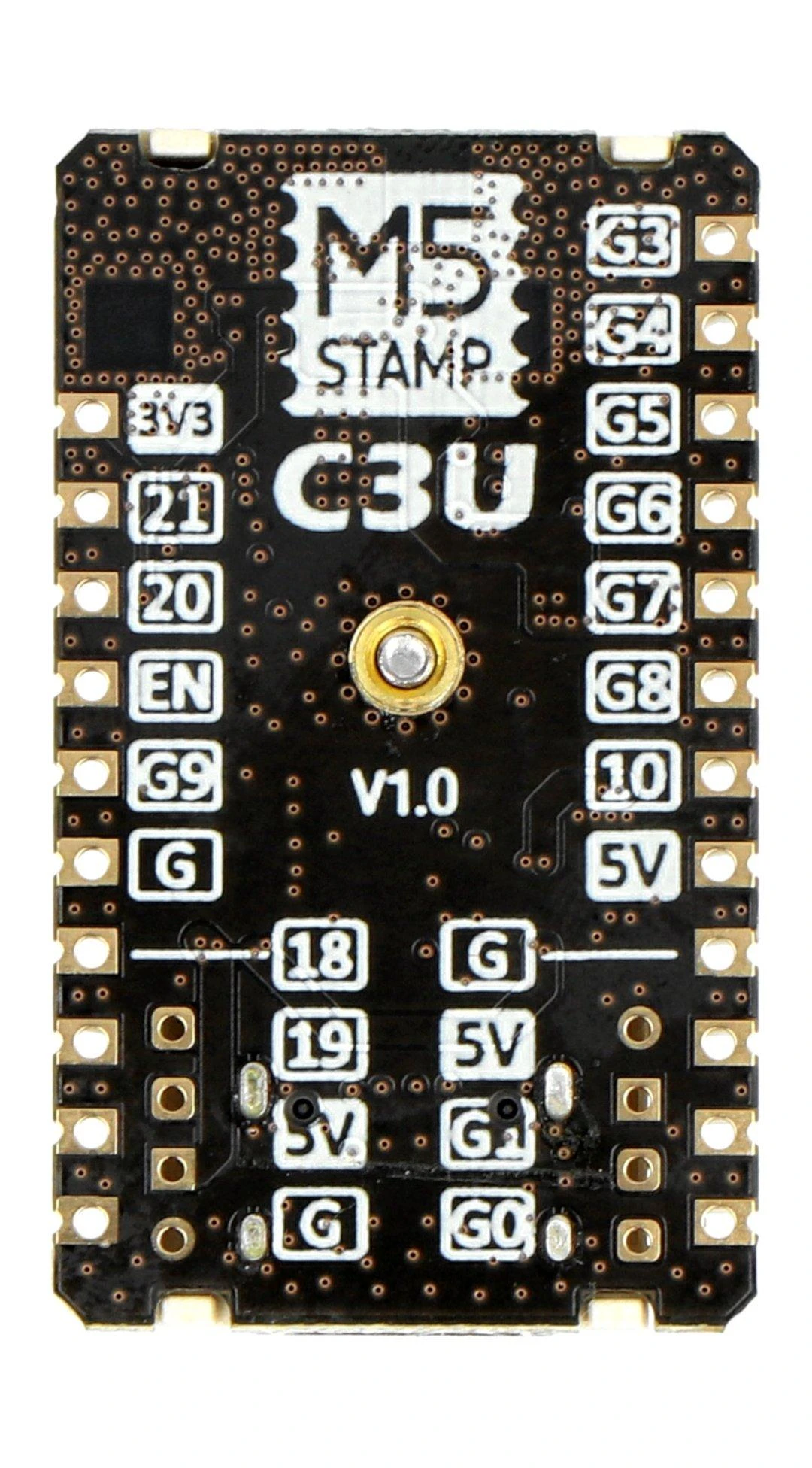 M5Stamp C3U - su Espressif ESP32-C3 RISC-V mikrovaldikliu - WiFi - su kaiščių juostomis - M5Stack K122
