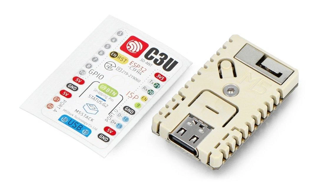 M5Stamp C3U su GPIO jungčių schema