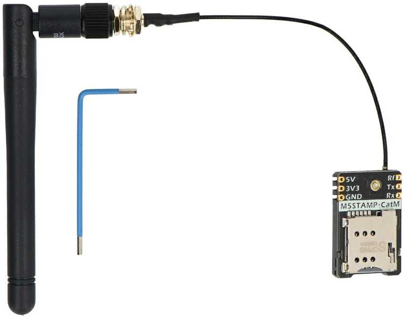 M5Stamp Cat-M modulis su antena ir montavimo įrankiu