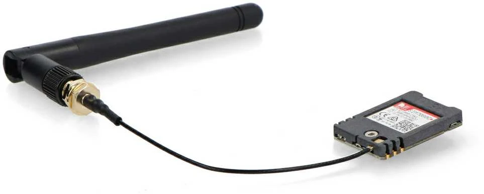 M5Stamp modulis su prijungta antena