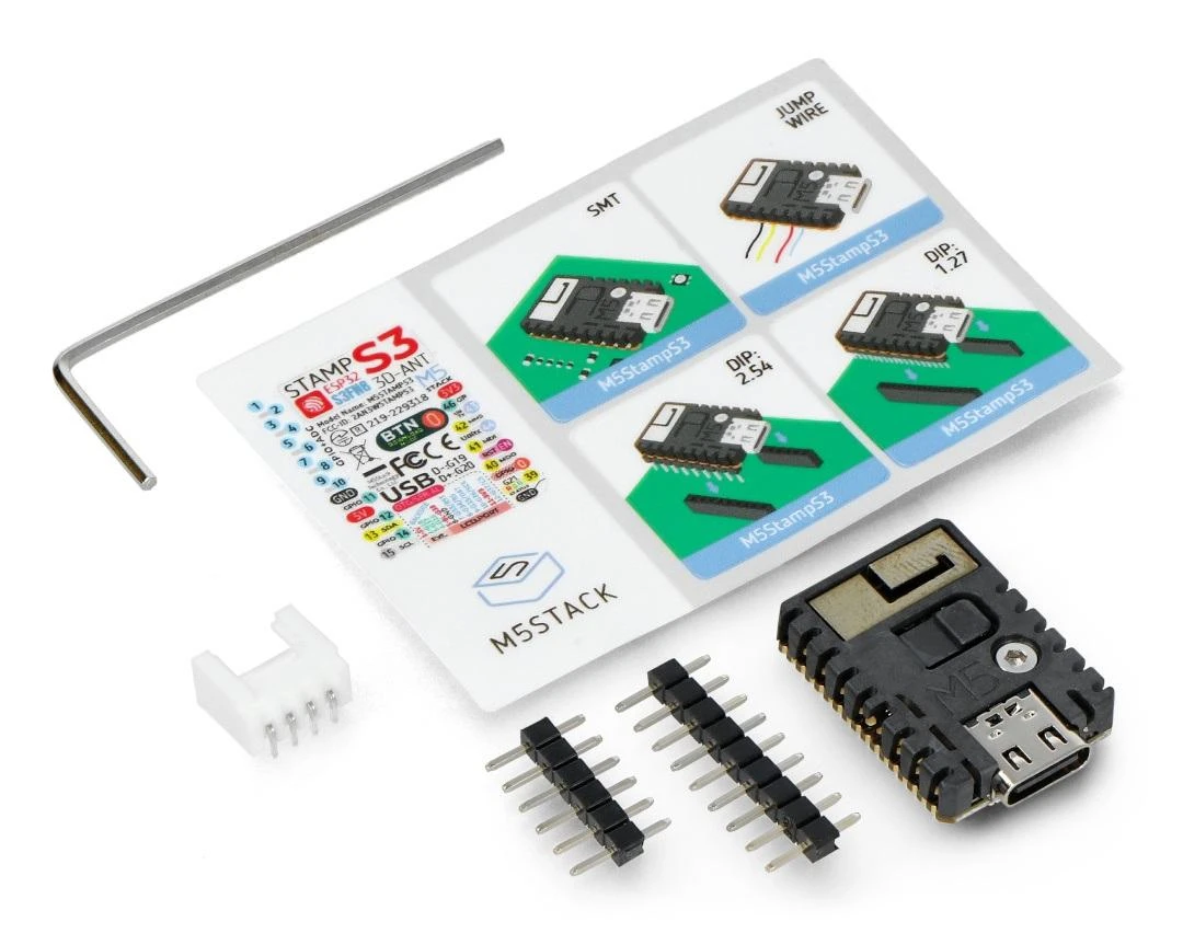 M5Stamp ESP32S3 programavimo modulis su WiFi ryšiu - M5Stack S007
