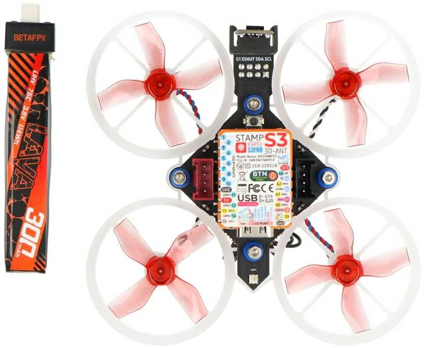 M5Stamp Fly drono komplektas su StampS3 moduliu