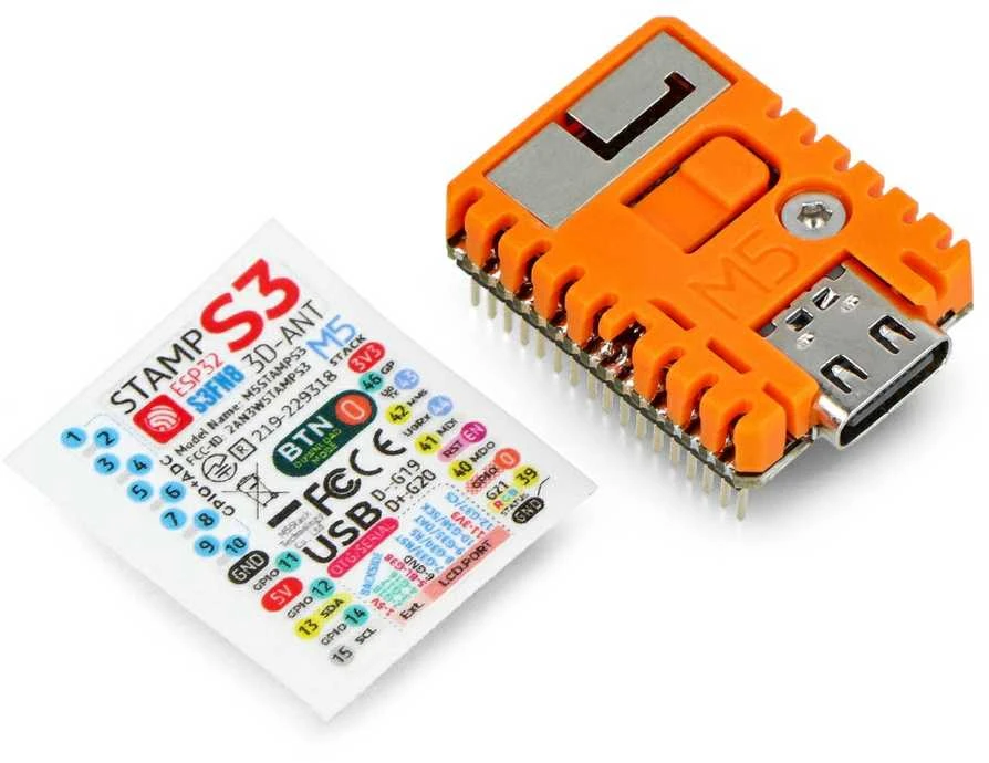 M5Stamp S3 - kūrimo modulis su ESP32S3 - 1.27 mm kaiščio jungtis - M5Stack S007-PIN127