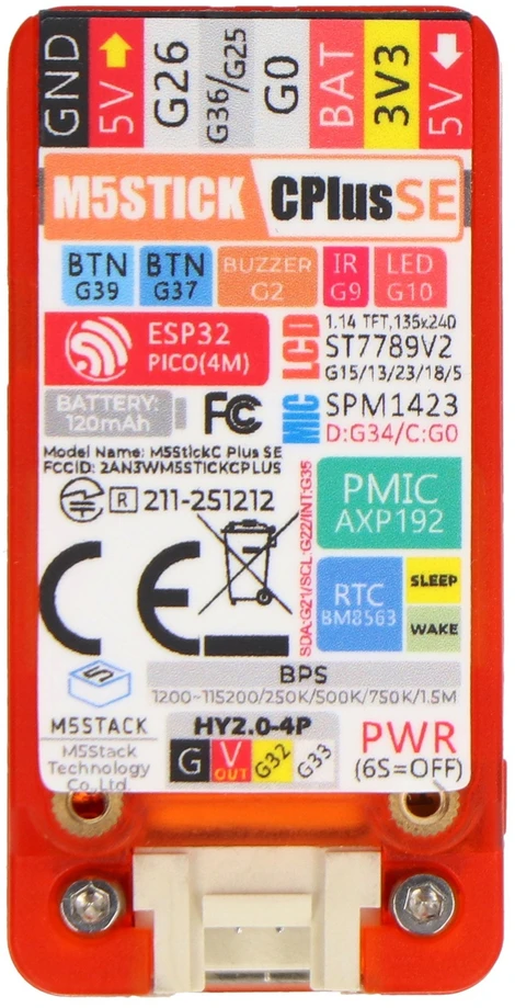 M5StickC Plus SE – daiktų interneto plėtros modulis – ESP32-PICO-D4 – M5Stack K016-P-SE