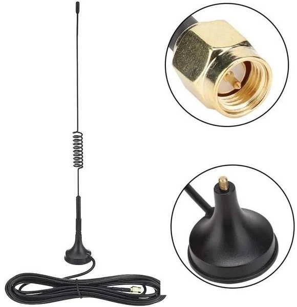 433MHz magnetinė antena su SMA jungties detalėmis