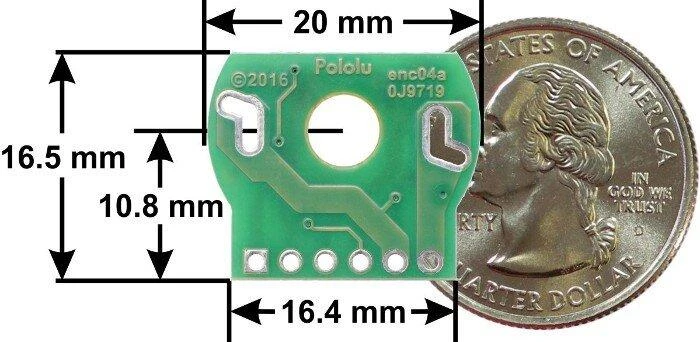 Magnetinių enkoderių rinkinys 20D mm metaliniams varikliams, 20 CPR, 2.7-18V, x2, Pololu 3499