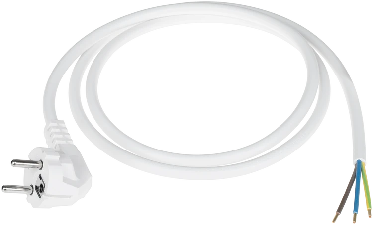 Inne Oem Maitinimo kabelis 3x1.5mm baltas 3m su kampiniu kištuku
