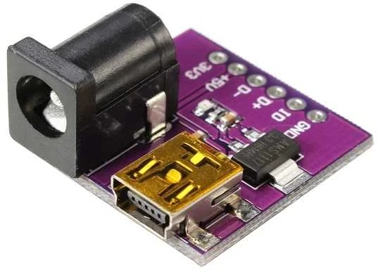 Maitinimo modulis 3.3V su DC lizdu ir mini USB jungtimi