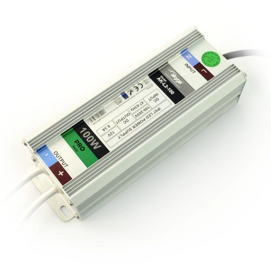 Maitinimo šaltinis Akyga 12V 8.3A 100W IP67