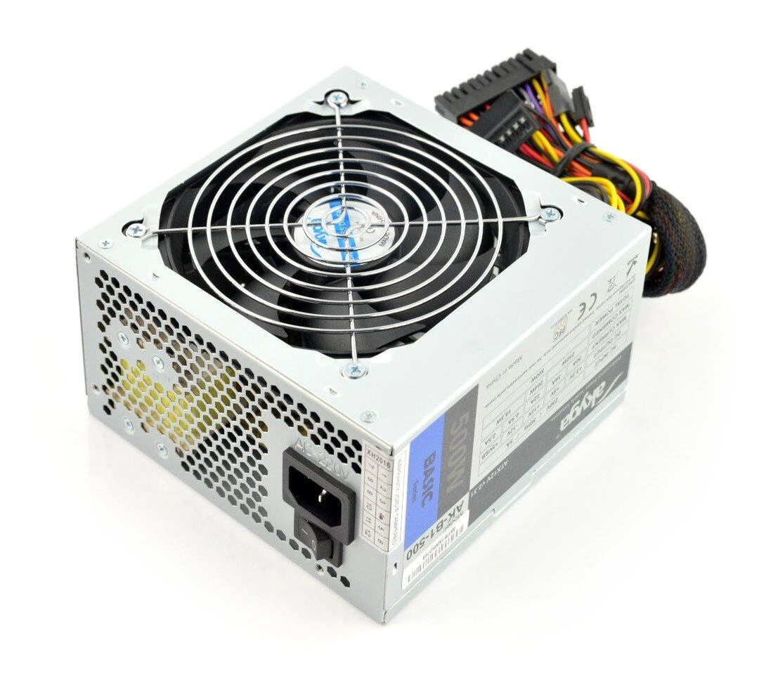 Maitinimas AKYGA AK-B1-500 Basic 500W, DC 3.3/5/±12V, 1x120, be maitinimo laido