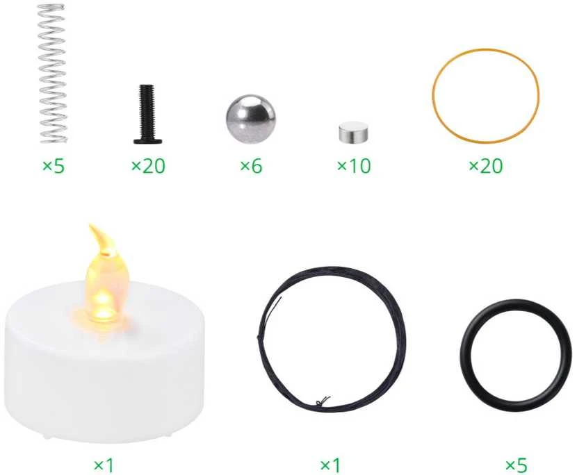 Bambu Lab aksesuarų rinkinys su LED žvakute ir tvirtinimo detalėmis