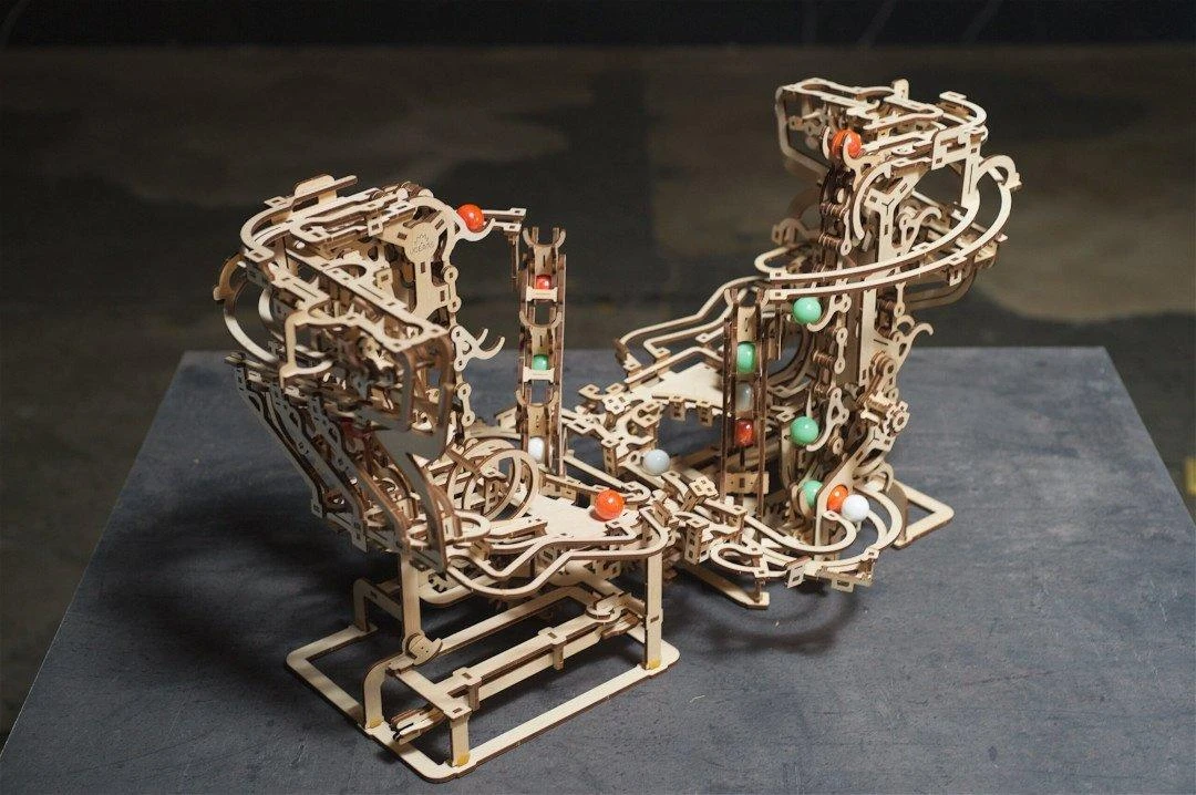 Marble Run Ball Track - mechaninis surinkimo modelis - fanera - 400 vienetų - Ugearsmodels