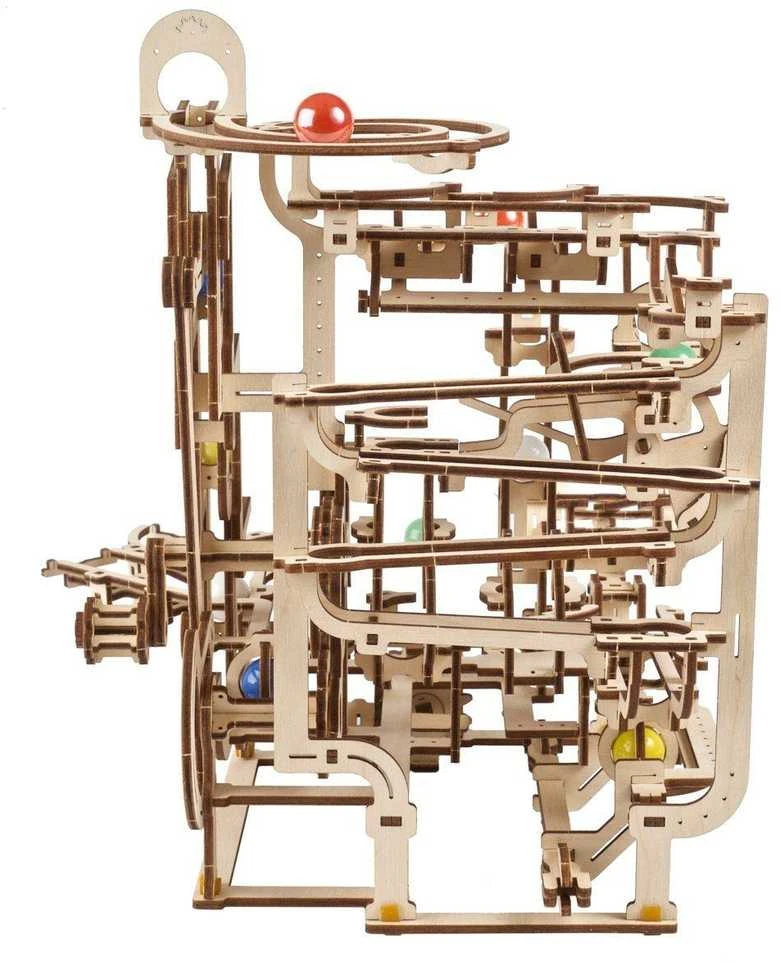 Marble Run – lygių keltuvas – mechaninis sulankstomas modelis – fanera – 315 elementų – Ugearsmodels