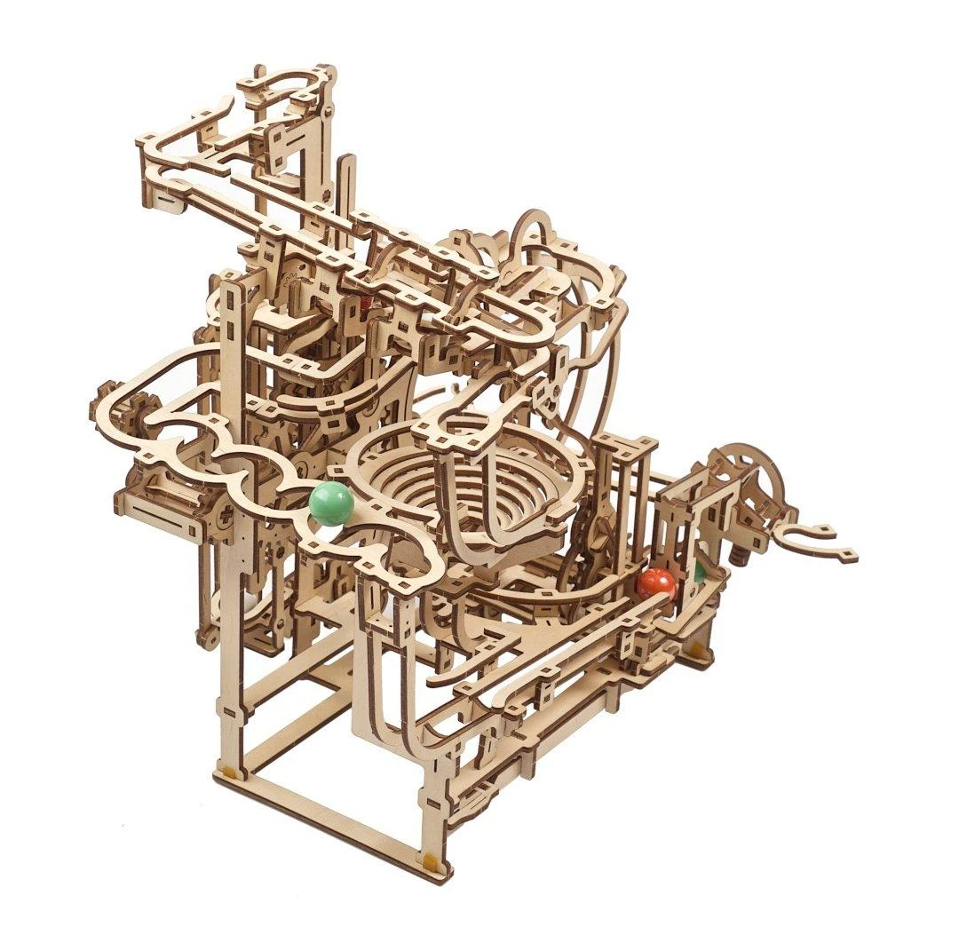 Marble Run – pakopinis keltuvas – mechaninis sulankstomas modelis – fanera – 355 elementai – Ugearsmodels