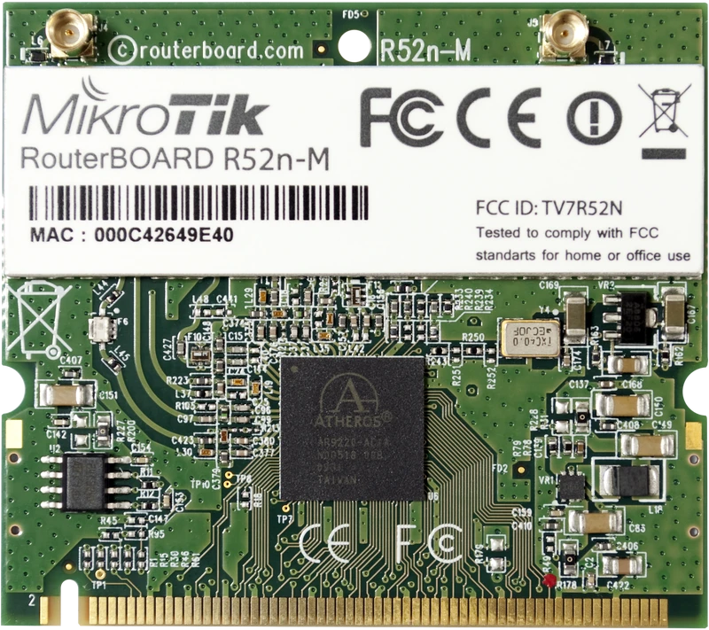 LP Maršrutizatorius Board/Karta Wi-Fi R52Nm dual band mini PCI, 802.11a/b/g/n, 23dBm, MMCX