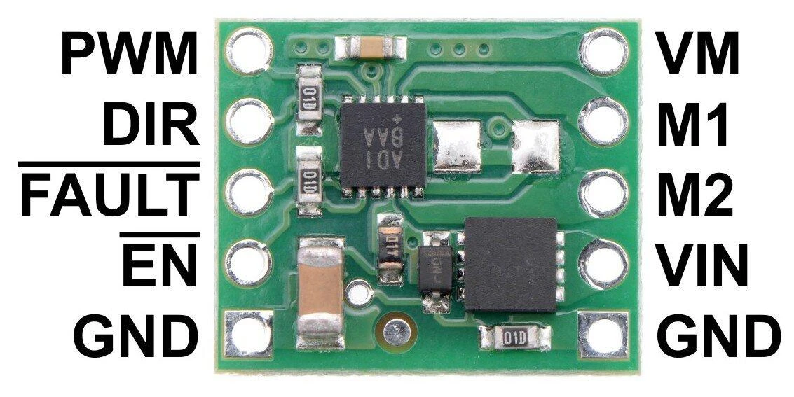 MAX14870, vieno kanalo variklio valdiklis 36V/1.7A, Pololu 2961