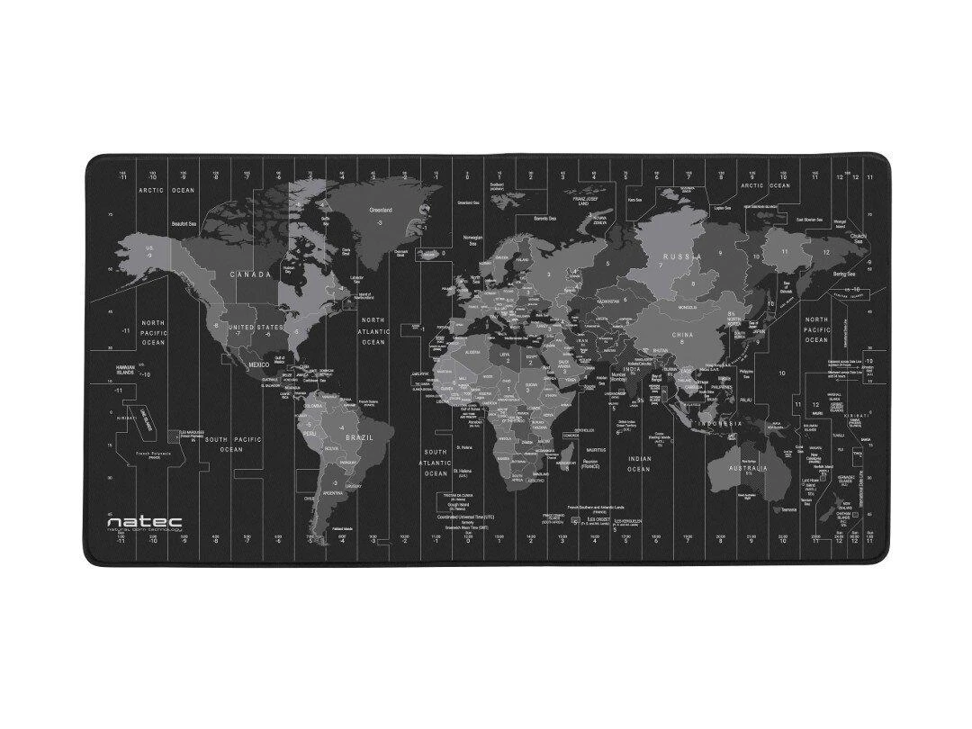 NATEC NPO-1119 OFFICE Pelės kilimėlis - Time Zone Map 800 x 400