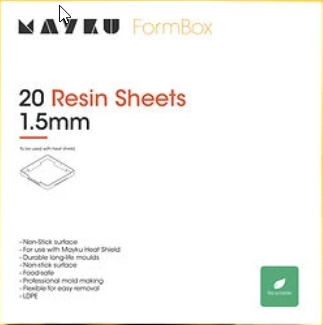 Mayku dervos lakštai (LDPE lakštai) 20 vnt, 1.5mm