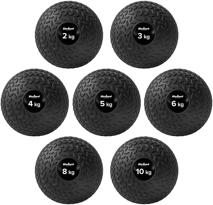 Mažas medicininis kamuolys reabilitacijos pratimams Slam Ball 23cm 4kg, REBEL ACTIVE
