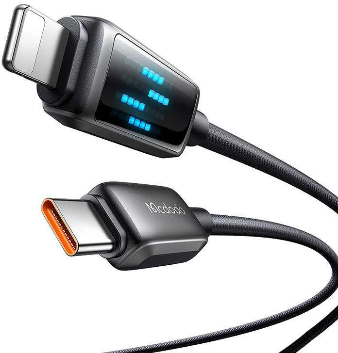 Mcdodo CA-2630 USB-C prie Lightning laidas, 36 W, LED ekranas, 1.2 m