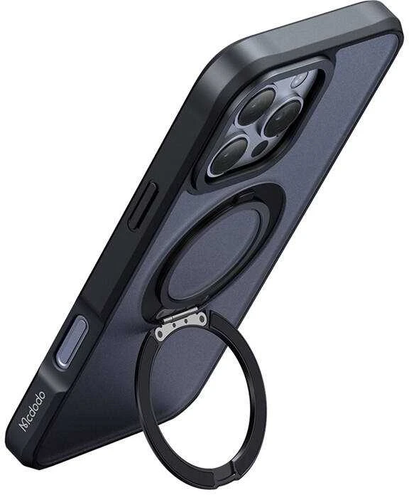 McDodo PC-4932 MagSafe dėklas iPhone 16 Pro su stovu (juodas)