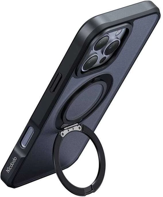 McDodo PC-4933 MagSafe dėklas skirtas iPhone 16 Pro Max su stovu (juodas)